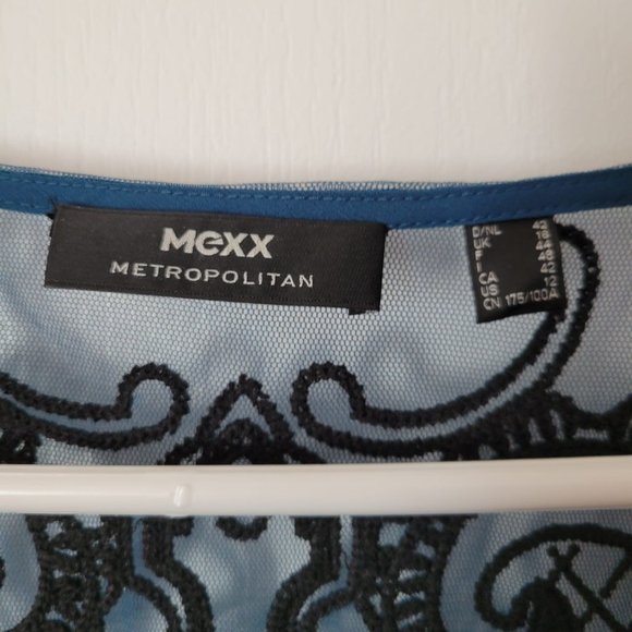 Turquoise Dress with Black Lace Detail - Picture 3 of 5